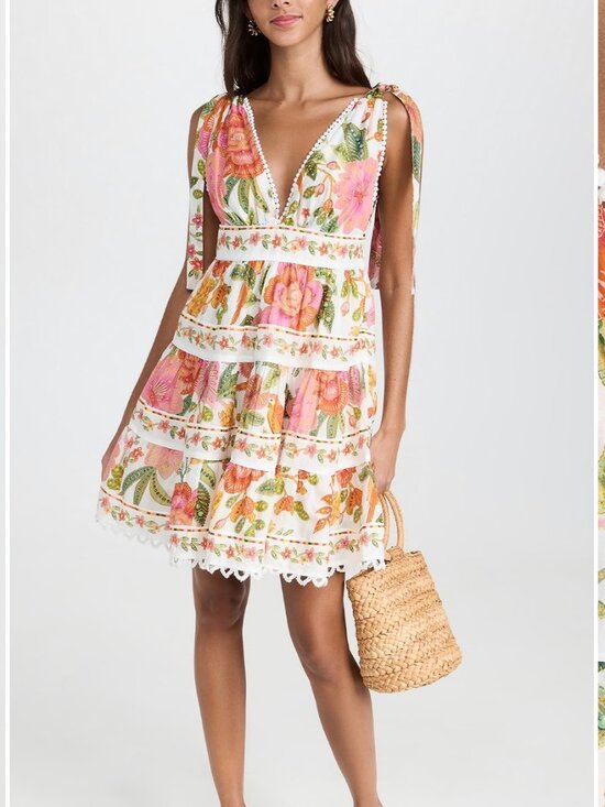 FARM Rio Dresses & Skirts - FARM Rio Macaw Bloom Off-White Mibni Dress- XS- MSRP $215